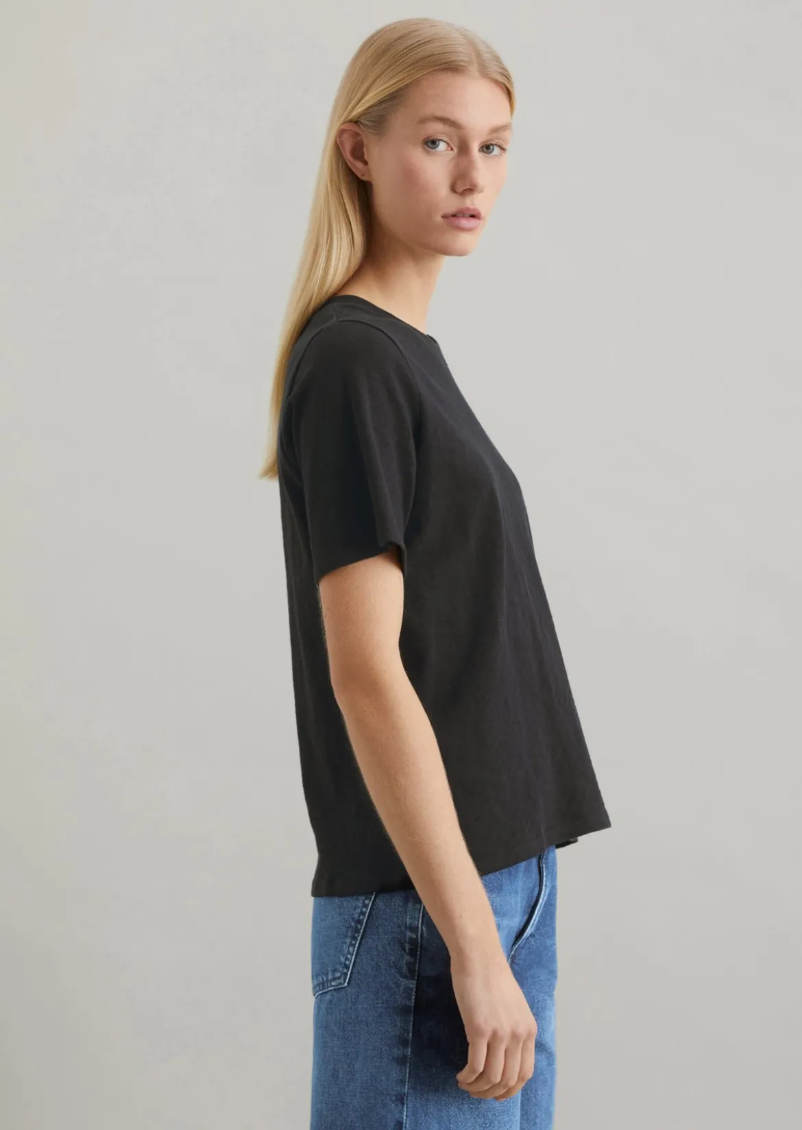 Slub-Jersey-T-Shirt loose aus softer Bio-Baumwolle