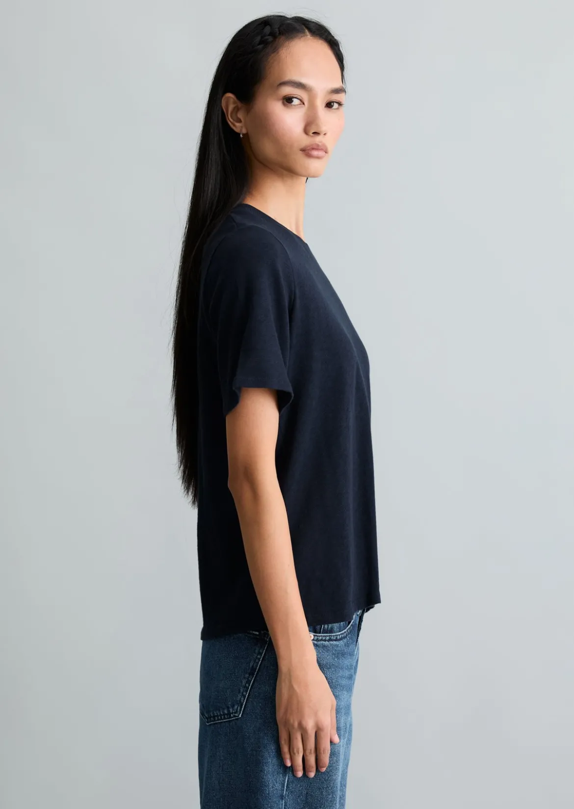 Slub-Jersey-T-Shirt loose aus softer Bio-Baumwolle