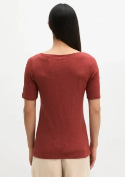 Slub-Jersey-T-Shirt regular mit U-Boot-Ausschnitt