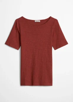 Slub-Jersey-T-Shirt regular mit U-Boot-Ausschnitt
