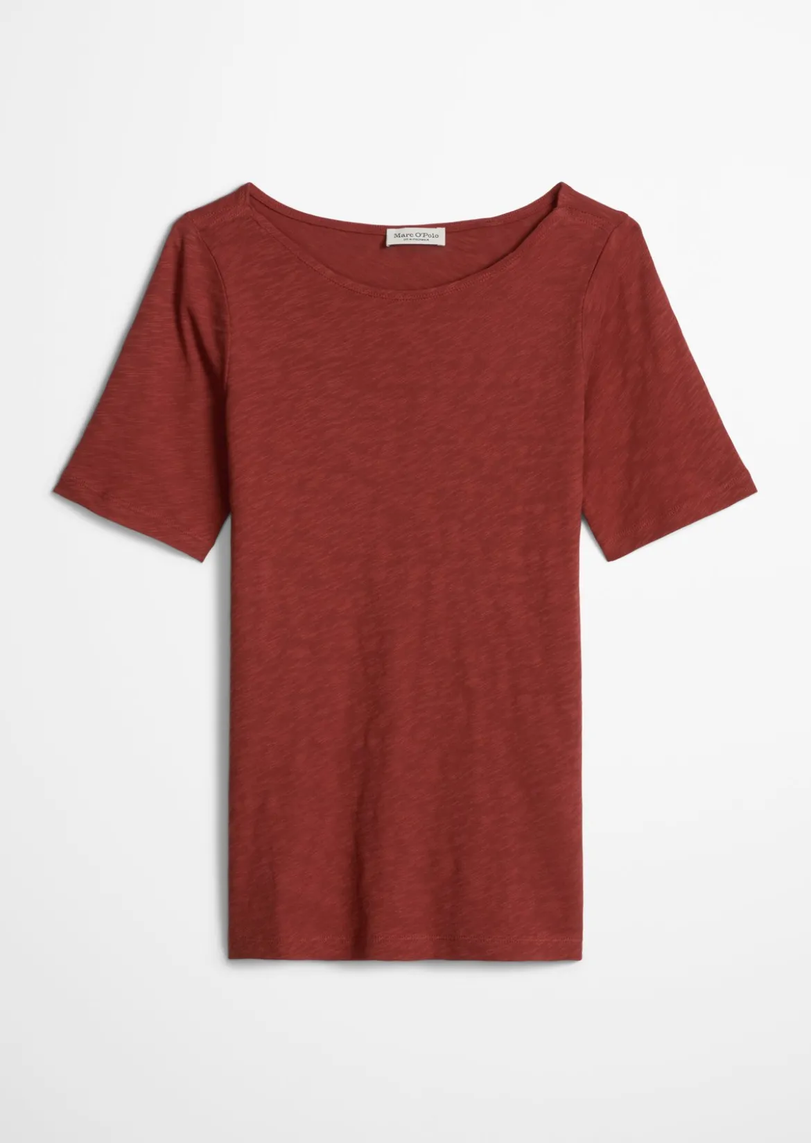 Slub-Jersey-T-Shirt regular mit U-Boot-Ausschnitt