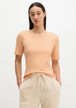 Slub-Jersey-T-Shirt regular mit U-Boot-Ausschnitt