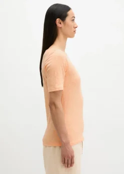 Slub-Jersey-T-Shirt regular mit U-Boot-Ausschnitt