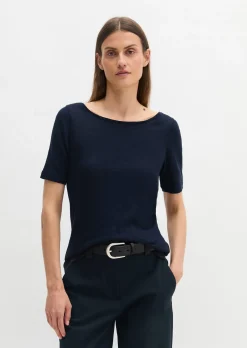 Slub-Jersey-T-Shirt regular mit U-Boot-Ausschnitt