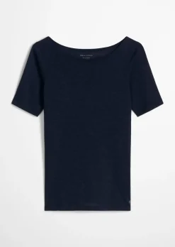 Slub-Jersey-T-Shirt regular mit U-Boot-Ausschnitt