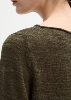 Slub-Pullover slim aus Leinen-Baumwolle-Mix