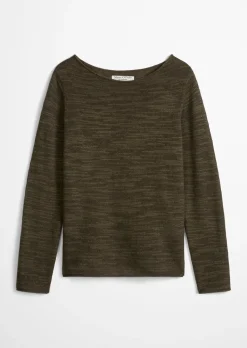 Slub-Pullover slim aus Leinen-Baumwolle-Mix
