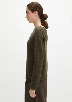 Slub-Pullover slim aus Leinen-Baumwolle-Mix