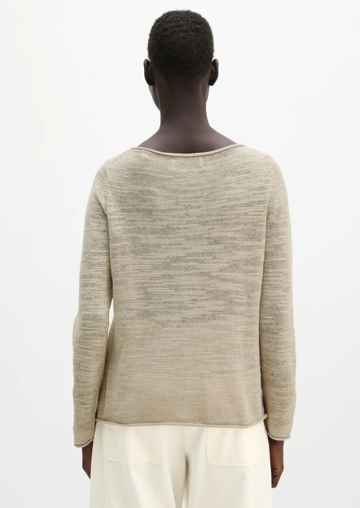 Slub-Pullover slim aus Leinen-Baumwolle-Mix