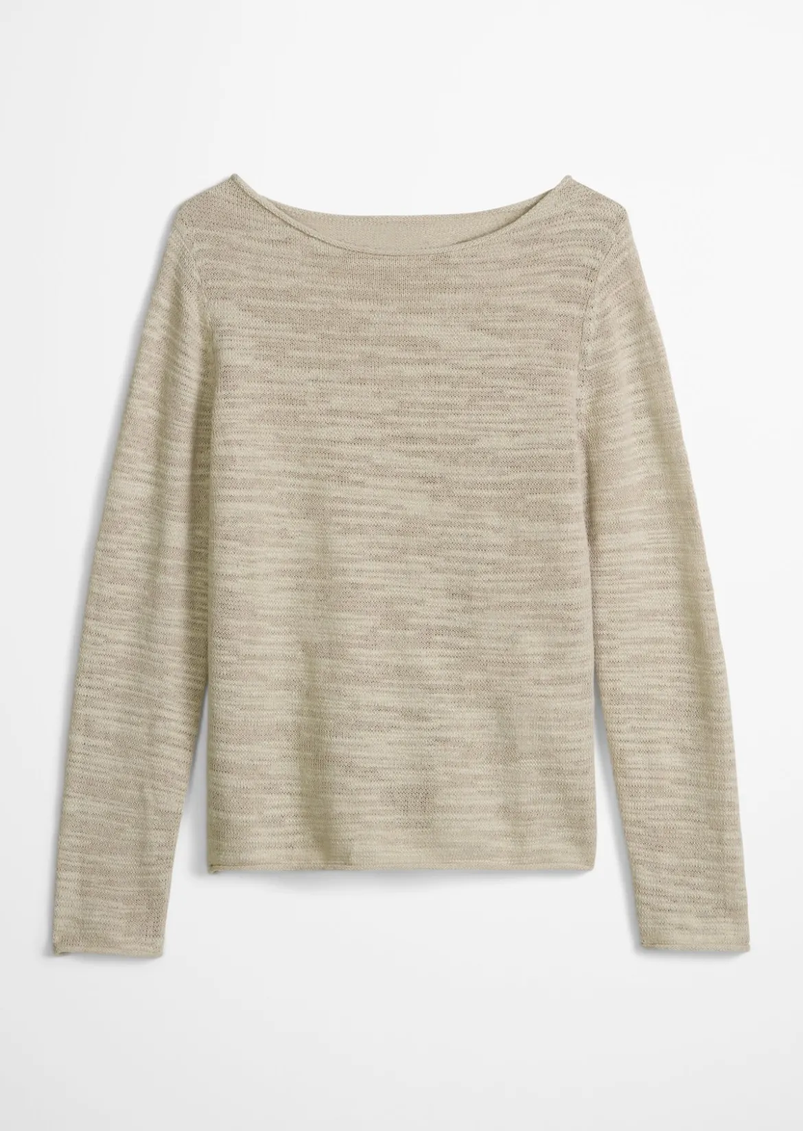 Slub-Pullover slim aus Leinen-Baumwolle-Mix
