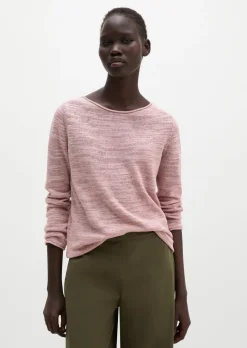 Slub-Pullover slim aus Leinen-Baumwolle-Mix