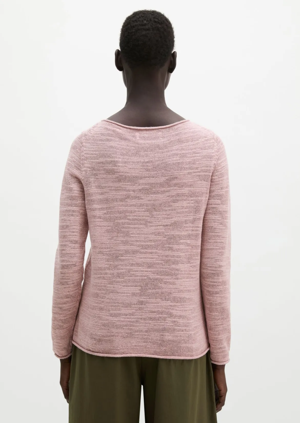 Slub-Pullover slim aus Leinen-Baumwolle-Mix