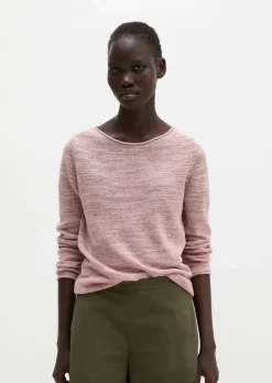 Slub-Pullover slim aus Leinen-Baumwolle-Mix