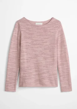 Slub-Pullover slim aus Leinen-Baumwolle-Mix