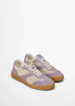Sneaker Model Court aus edlem Rindleder mit Häkeleinsätzen