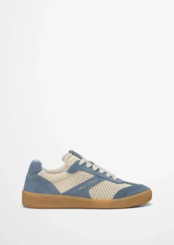 Sneaker Model Court aus edlem Rindleder mit Häkeleinsätzen