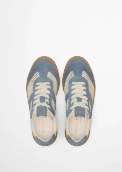 Sneaker Model Court aus edlem Rindleder mit Häkeleinsätzen