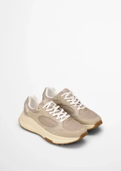 Sneaker Model Liv aus Rindleder mit Mesh-Einsatz