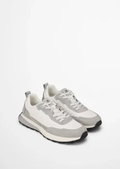 Sneaker Model Maxi aus Rindleder und recyceltem Polyester