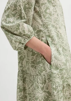 Sommerkleid loose aus bedrucktem Light-Popeline