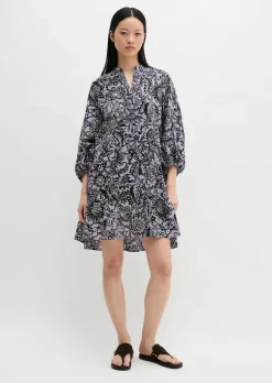 Sommerkleid loose aus bedrucktem Light-Popeline