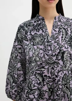 Sommerkleid loose aus bedrucktem Light-Popeline