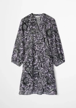 Sommerkleid loose aus bedrucktem Light-Popeline