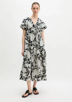Sommerkleid loose aus bedrucktem Light-Popeline