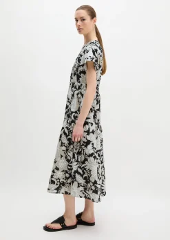 Sommerkleid loose aus bedrucktem Light-Popeline