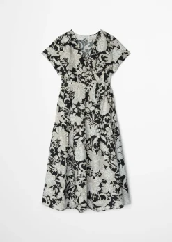 Sommerkleid loose aus bedrucktem Light-Popeline