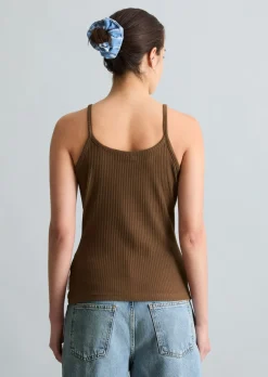 Spaghettiträger-Top slim aus Rippjersey