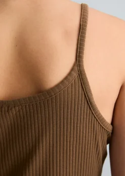 Spaghettiträger-Top slim aus Rippjersey