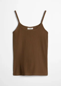 Spaghettiträger-Top slim aus Rippjersey