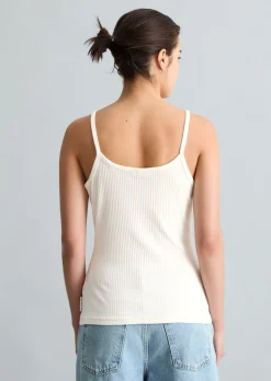 Spaghettiträger-Top slim aus Rippjersey