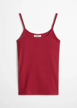 Spaghettiträger-Top slim aus Rippjersey