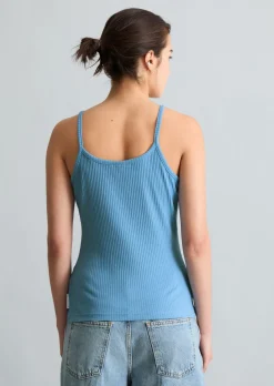 Spaghettiträger-Top slim aus Rippjersey