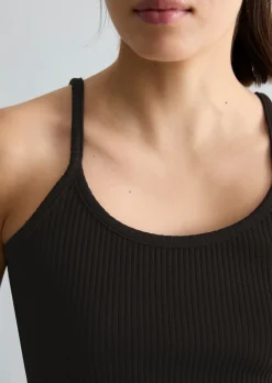 Spaghettiträger-Top slim aus Rippjersey