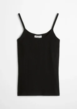 Spaghettiträger-Top slim aus Rippjersey