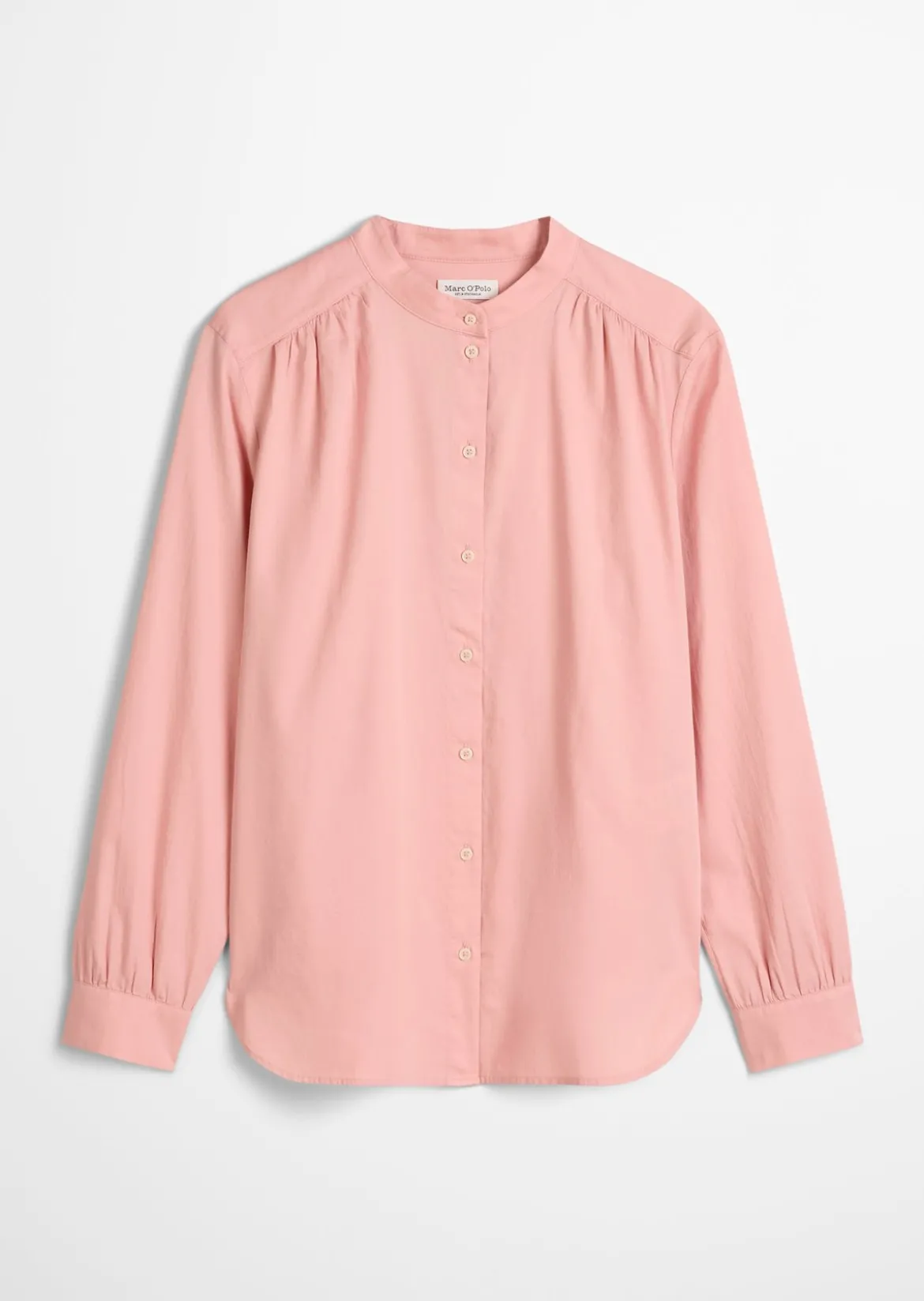 Stehkragenbluse relaxed aus softem Baumwoll-Satin