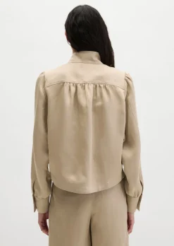 Stehkragen-Jacke loose aus TENCEL™ Lyocell-Leinen-Mix