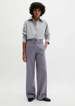 Straight Leg Pants aus Brushed Cotton Twill