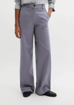 Straight Leg Pants aus Brushed Cotton Twill