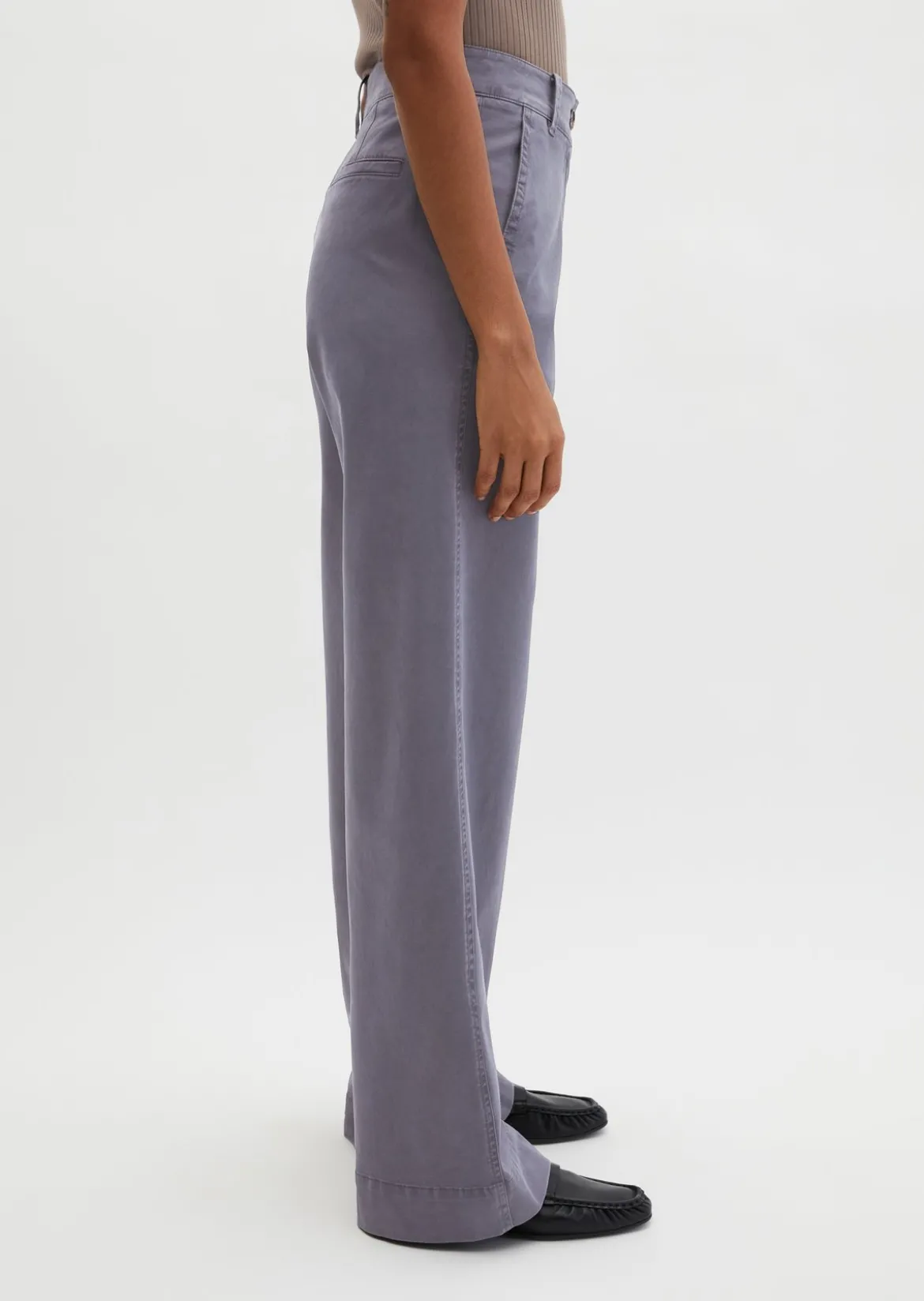 Straight Leg Pants aus Brushed Cotton Twill