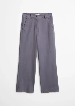 Straight Leg Pants aus Brushed Cotton Twill