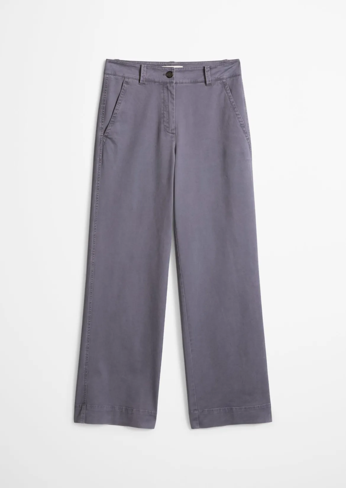 Straight Leg Pants aus Brushed Cotton Twill