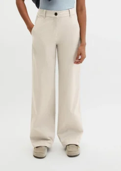 Straight Leg Pants aus Brushed Cotton Twill