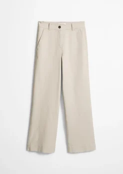 Straight Leg Pants aus Brushed Cotton Twill