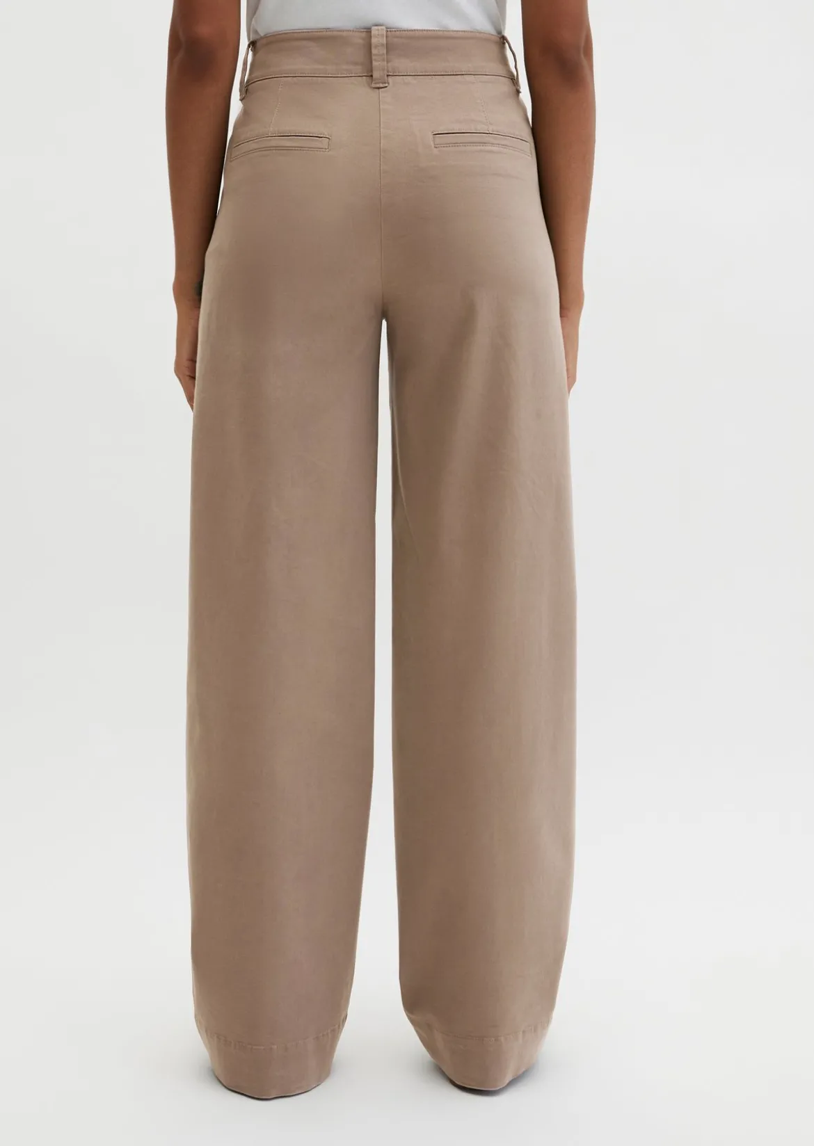 Straight Leg Pants aus Brushed Cotton Twill