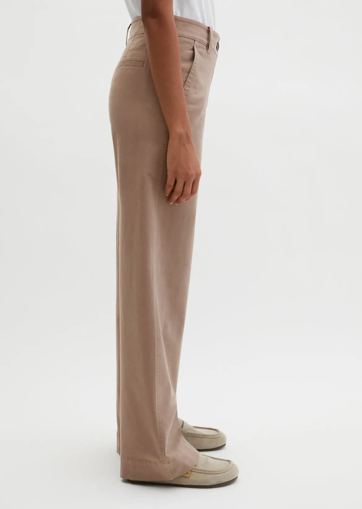 Straight Leg Pants aus Brushed Cotton Twill