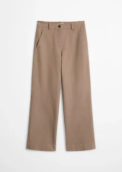 Straight Leg Pants aus Brushed Cotton Twill